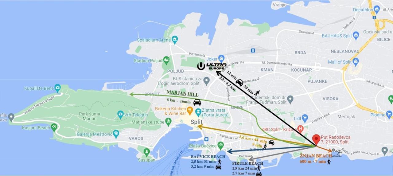 Apartment Relax Whit Big Terrace 170M2 Near The Beach 斯普利特 外观 照片